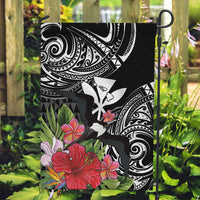 Hawaii Iwa Bird Garden Flag Great Frigatebird Kanaka Tropical Flowers LT14 Garden Flag Black - Polynesian Pride