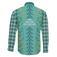 Teal Palaka Hawaii Iwa Bird Family Matching Mermaid Dress and Hawaiian Shirt Hawaiian Kakau Jade Vine Lei LT14 - Polynesian Pride