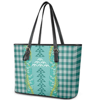 Teal Palaka Hawaii Iwa Bird Leather Tote Bag Hawaiian Kakau Jade Vine Lei LT14 - Polynesian Pride