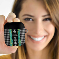 Black Palaka Hawaii Iwa Bird AirPods Case Hawaiian Kakau Jade Vine Lei - Polynesian Pride