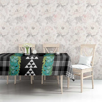 Black Palaka Hawaii Iwa Bird Tablecloth Hawaiian Kakau Jade Vine Lei - Polynesian Pride