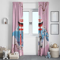 Japanese Torii Gate Cranes Personalised Window Curtain Fuji Mount Sakura Seigaiha Pattern
