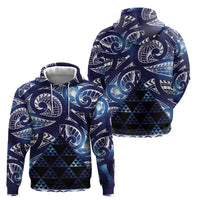 Matariki New Zealand Hoodie NZ Niho Taniwha Maori New Year Blue Galaxy