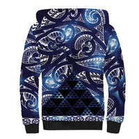 Matariki New Zealand Sherpa Hoodie NZ Niho Taniwha Maori New Year Blue Galaxy