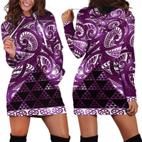 Matariki New Zealand Hoodie Dress NZ Niho Taniwha Maori New Year Purple Galaxy LT14 - Polynesian Pride
