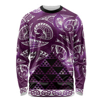 Matariki New Zealand Long Sleeve Shirt NZ Niho Taniwha Maori New Year Purple Galaxy