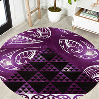 Matariki New Zealand Round Carpet NZ Niho Taniwha Maori New Year Purple Galaxy