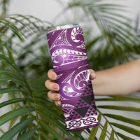 Matariki New Zealand Skinny Tumbler NZ Niho Taniwha Maori New Year Purple Galaxy LT14 - Polynesian Pride