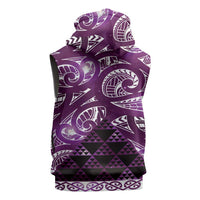 Matariki New Zealand Sleeveless Zip Hoodie NZ Niho Taniwha Maori New Year Purple Galaxy