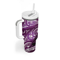Matariki New Zealand Tumbler With Handle NZ Niho Taniwha Maori New Year Purple Galaxy
