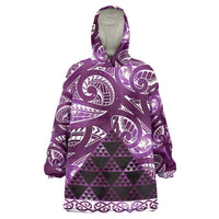 Matariki New Zealand Wearable Blanket Hoodie NZ Niho Taniwha Maori New Year Purple Galaxy LT14 One Size Purple - Polynesian Pride