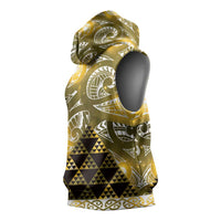 Matariki New Zealand Sleeveless Hoodie NZ Niho Taniwha Maori New Year Yellow Galaxy
