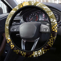 Matariki New Zealand Steering Wheel Cover NZ Niho Taniwha Maori New Year Yellow Galaxy