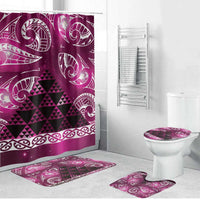 Matariki New Zealand Bathroom Set NZ Niho Taniwha Maori New Year Pink Galaxy