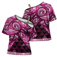 Matariki New Zealand Cross Shoulder Shirt NZ Niho Taniwha Maori New Year Pink Galaxy