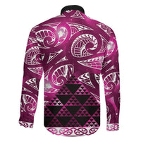 Matariki New Zealand Family Matching Puletasi and Hawaiian Shirt NZ Niho Taniwha Maori New Year Pink Galaxy LT14 - Polynesian Pride