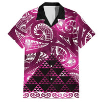 Matariki New Zealand Hawaiian Shirt NZ Niho Taniwha Maori New Year Pink Galaxy