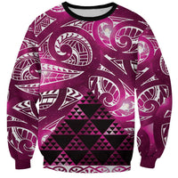 Matariki New Zealand Sweatshirt NZ Niho Taniwha Maori New Year Pink Galaxy