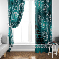 Matariki New Zealand Window Curtain NZ Niho Taniwha Maori New Year Cyan Galaxy
