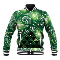 Matariki New Zealand Baseball Jacket NZ Niho Taniwha Maori New Year Green Galaxy