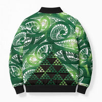 Matariki New Zealand Bomber Puffer Jacket NZ Niho Taniwha Maori New Year Green Galaxy