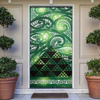 Matariki New Zealand Door Cover NZ Niho Taniwha Maori New Year Green Galaxy