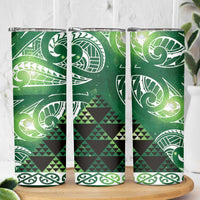 Matariki New Zealand Skinny Tumbler NZ Niho Taniwha Maori New Year Green Galaxy LT14 - Polynesian Pride