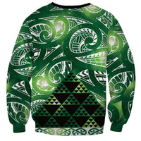 Matariki New Zealand Sweatshirt NZ Niho Taniwha Maori New Year Green Galaxy