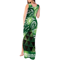 Matariki New Zealand Tank Maxi Dress NZ Niho Taniwha Maori New Year Green Galaxy