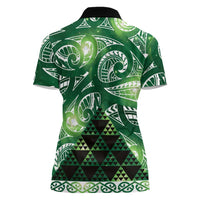 Matariki New Zealand Women Polo Shirt NZ Niho Taniwha Maori New Year Green Galaxy LT14 - Polynesian Pride