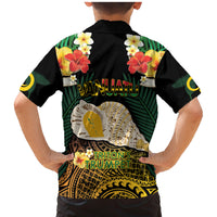 Vanuatu Triton's Trumpet Family Matching Mermaid Dress and Hawaiian Shirt Tropical Flowers Vanuatuan Map LT14 - Polynesian Pride