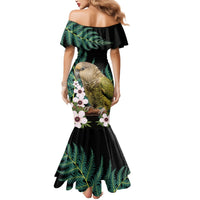 Personalised New Zealand Kakapo Mermaid Dress Aotearoa Fern With Manuka LT14 - Polynesian Pride
