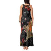Personalised New Zealand Kea Tank Maxi Dress Nestor Notabilis With Harakeke Maori Pattern LT14 - Polynesian Pride
