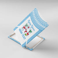 Custom Fiji Tapa Rugby Canvas Wall Art Flying Fijian Blue And White Version