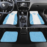 Custom Fiji Tapa Rugby Car Mats Flying Fijian Blue And White Version