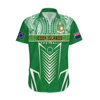 Cook Islands Football Hawaiian Shirt Go Kuki Airani Polynesian Sporty Style LT14 Green - Polynesian Pride