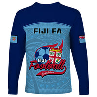 Fiji Football Long Sleeve Shirt Fijian Tapa Pattern Sporty Style LT14 - Polynesian Pride