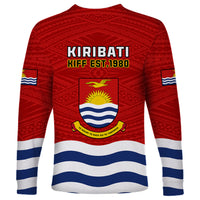Kiribati Football Long Sleeve Shirt Polynesian Pattern Mix Kiribatian Flag LT14 - Polynesian Pride