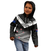 Personalised Aotearoa Football Kid Hoodie Go New Zealand Maori Fern Pattern LT14 - Polynesian Pride