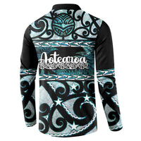 Kia Ora New Zealand Button Sweatshirt Aotearoa Proud Maori Paua Shell Silver Fern - Polynesian Pride