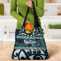 Kia Ora New Zealand Grocery Bag Aotearoa Proud Maori Paua Shell Silver Fern - Polynesian Pride