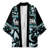 Kia Ora New Zealand Kimono Aotearoa Proud Maori Paua Shell Silver Fern - Polynesian Pride