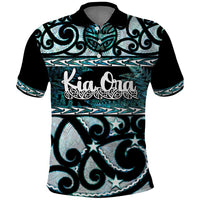 Kia Ora New Zealand Polo Shirt Aotearoa Proud Maori Paua Shell Silver Fern - Polynesian Pride