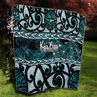 Kia Ora New Zealand Quilt Aotearoa Proud Maori Paua Shell Silver Fern - Polynesian Pride