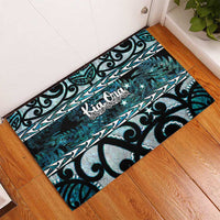 Kia Ora New Zealand Rubber Doormat Aotearoa Proud Maori Paua Shell Silver Fern - Polynesian Pride