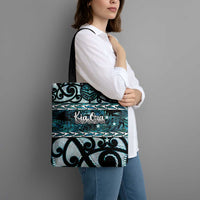 Kia Ora New Zealand Tote Bag Aotearoa Proud Maori Paua Shell Silver Fern - Polynesian Pride