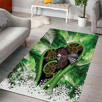 Piwakawaka New Zealand Christmas In July Area Rug NZ Aroha Koru Fern Marble Vibes LT14 - Polynesian Pride