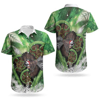 Piwakawaka New Zealand Christmas In July Couples Matching Puletasi and Hawaiian Shirt NZ Aroha Koru Fern Marble Vibes LT14 - Polynesian Pride