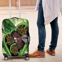 Piwakawaka New Zealand Christmas In July Luggage Cover NZ Aroha Koru Fern Marble Vibes LT14 Green - Polynesian Pride