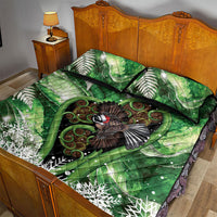 Piwakawaka New Zealand Christmas In July Quilt Bed Set NZ Aroha Koru Fern Marble Vibes LT14 - Polynesian Pride